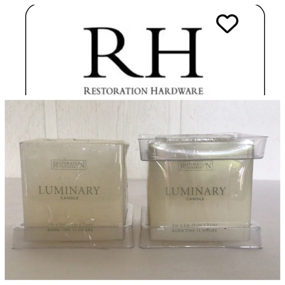 RESTORATION HARDWARE LUMINARY CANDLES SET OF TWO NWT